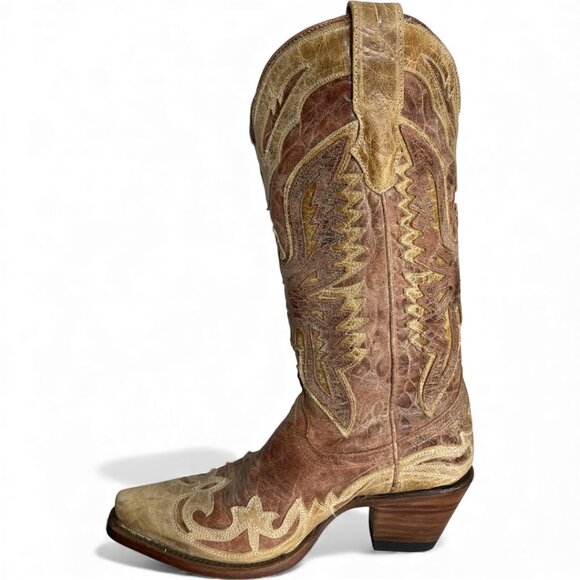 Corral Leather Western Cowgirl Snip Toe Boots Women's 6.5 M - Picture 6 of 16